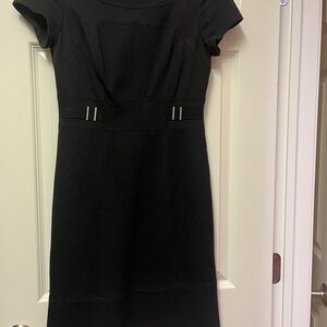 White House Black Market Classic Black Midi Dress